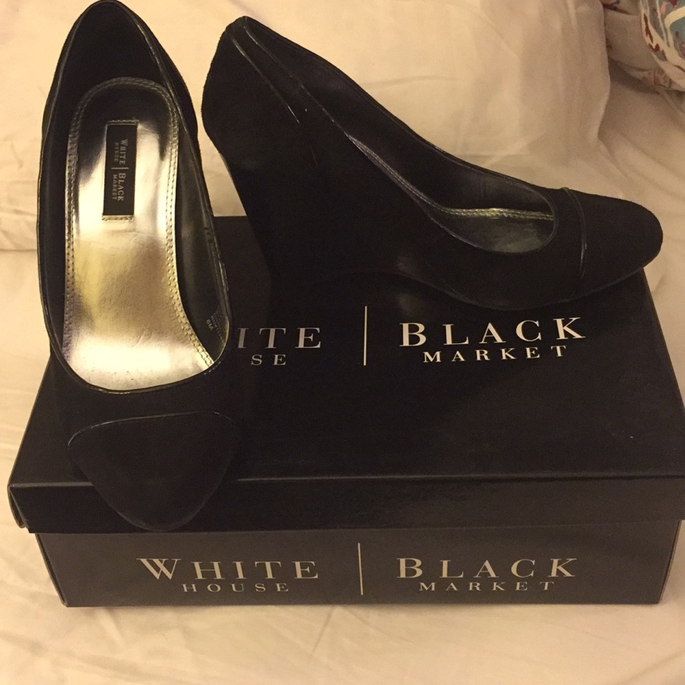Black suede wedge, WHBM